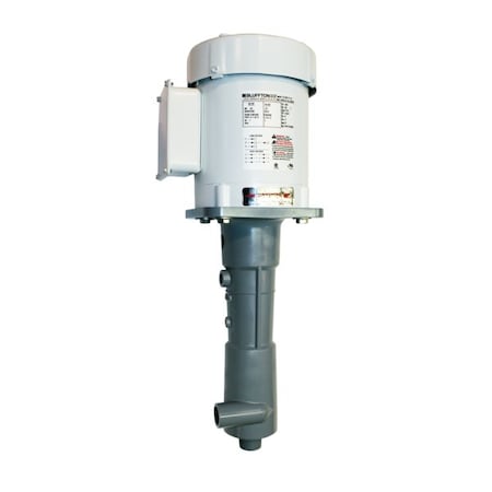 Vertical Centrifugal Chemical Pump, 80 GPM, CPVC, 1.5-HP, 1-PH